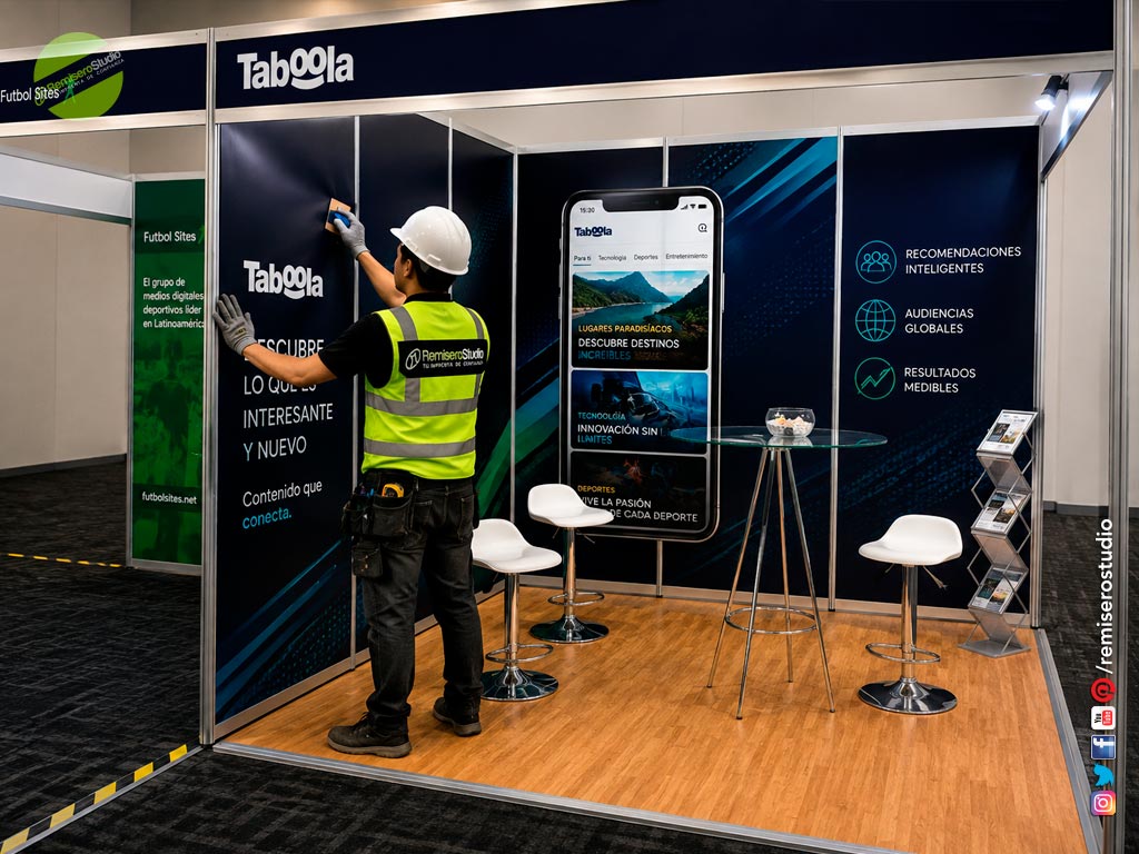 Instalación de vinil adhesivo para stands Octanorm