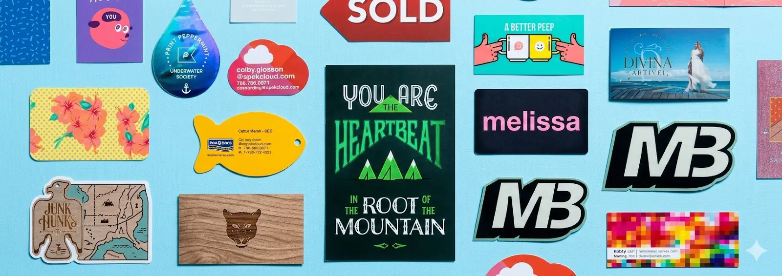 Tarjetas personales troqueladas y con forma personalizada