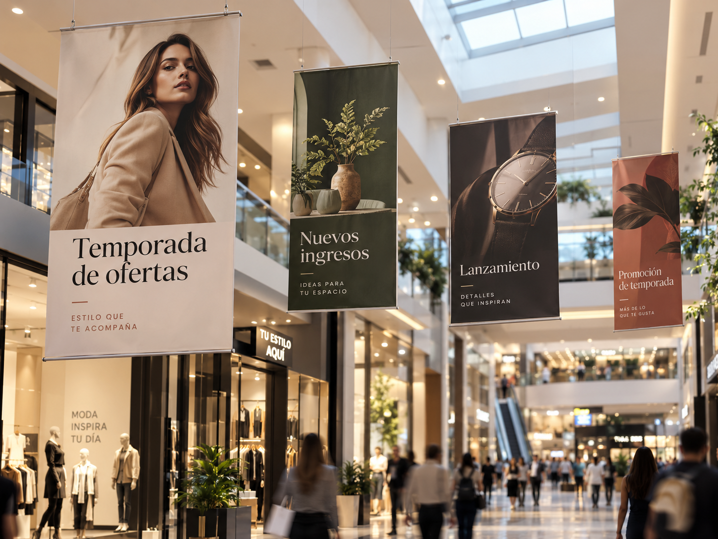 Impresión de afiches y piezas colgantes para campaña en centro comercial