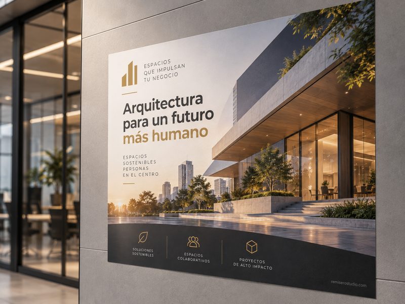 Afiche impreso en vinil adhesivo aplicado sobre una pared