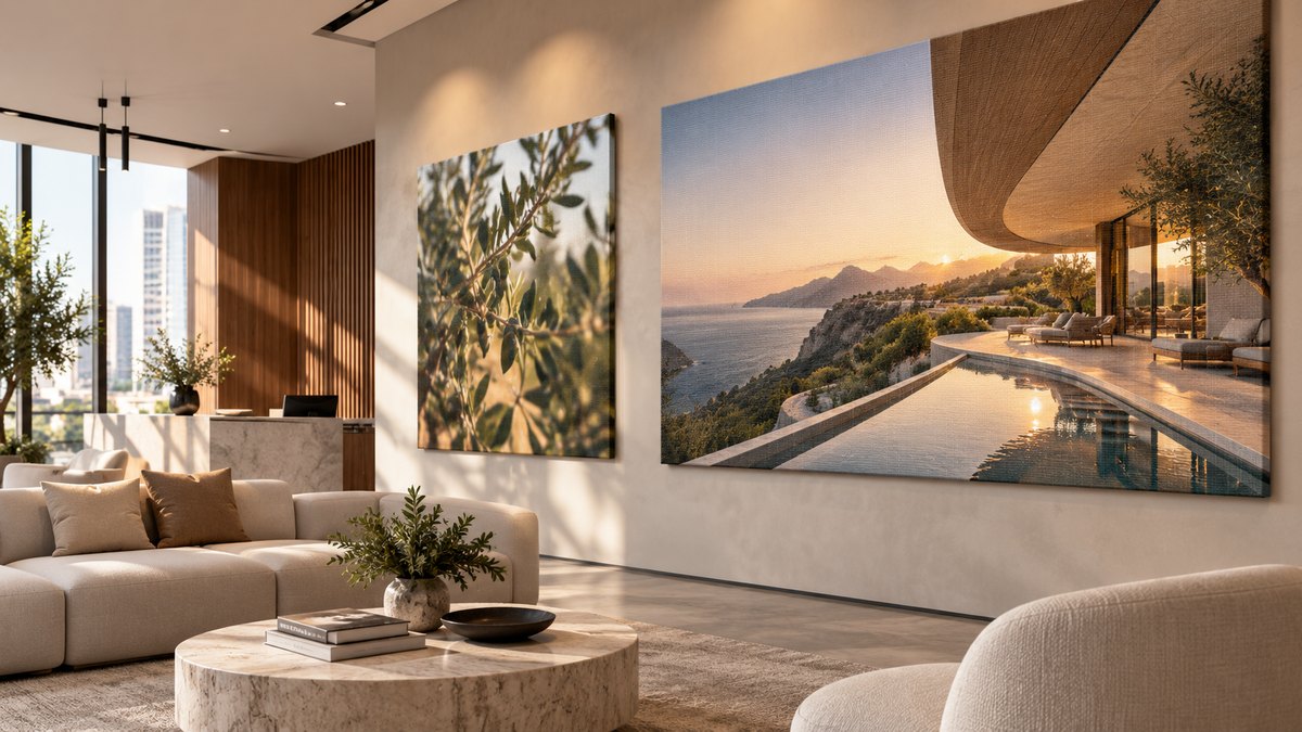 Canvas en el lobby de un hotel