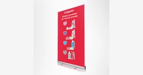 Roll screen de 1.20 × 2.00 metros con banner impreso