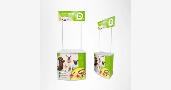 Counter stand promocional de PVC para activaciones y degustaciones