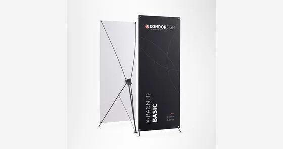 X-Banner parante araña de PVC negro de 0.80 × 1.80 metros