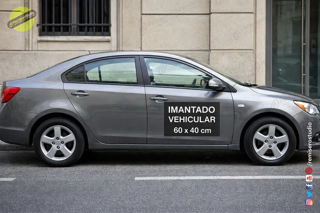 Imantado vehicular 60×40 cm — RemiseroStudio.com Lima Perú