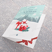 Tarjeta saludo blanca navidad con cajas de regalos  - Tarjetas Navideñas para empresas -  Navidad 2022