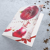 Tarjeta bolas esferas rojas de navidad joy - Tarjetas Navideñas para empresas -  Navidad 2021 - 2022