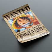 Impresión de Posters Anime - One Piece: monkey d luffy cartel de se busca, impreso en fino papel trisol 135 gramos (tipo couche)