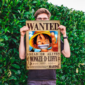 Impresión de Posters Anime - One Piece: monkey d luffy cartel de se busca, impreso en fino papel trisol 135 gramos (tipo couche)