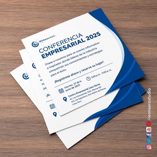 Invitaciones corporativas full color impresas en Lima — RemiseroStudio