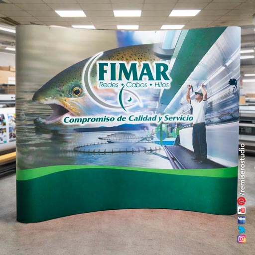 Backing Curvo Display wall para eventos, Cliente; Fimar